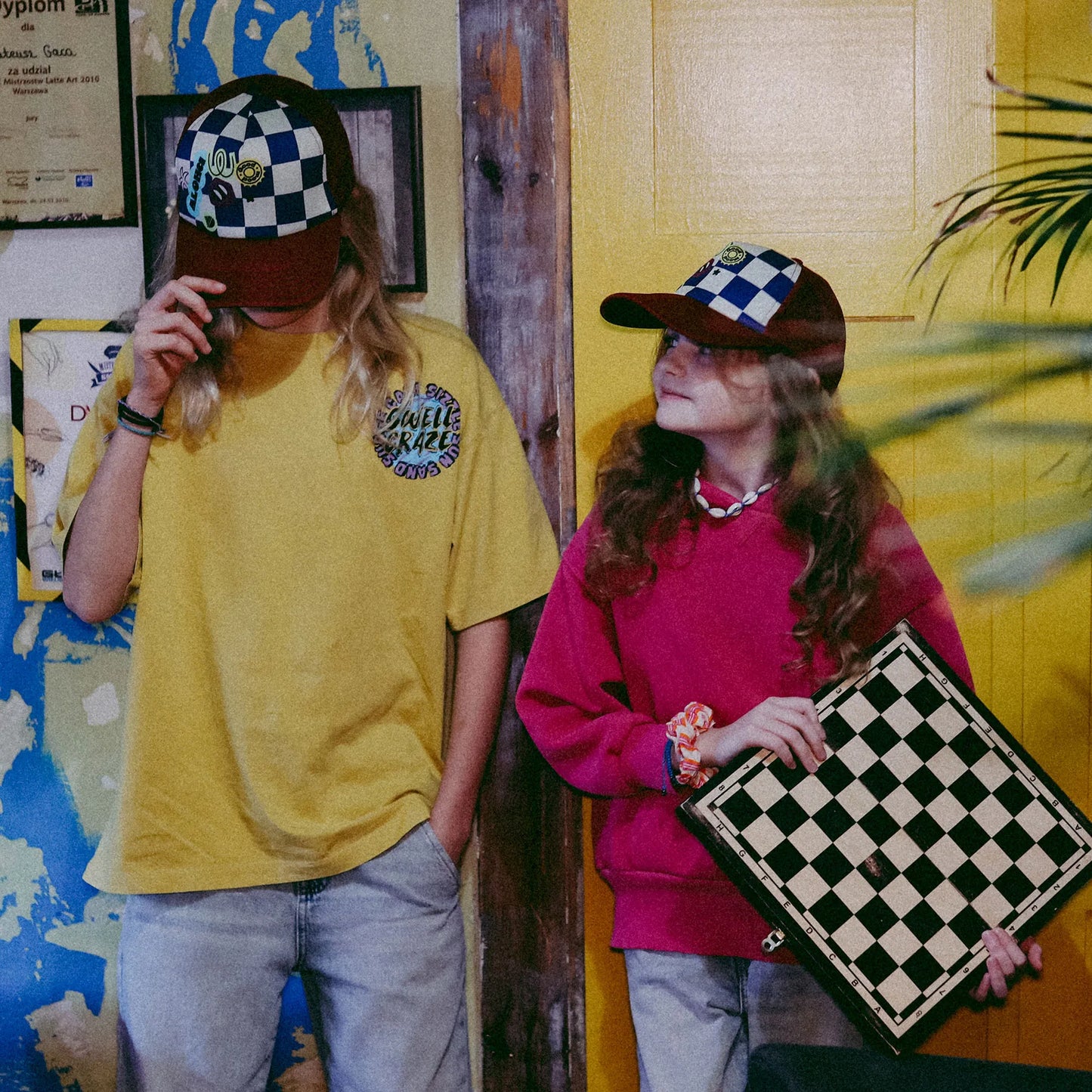 Czapka dziecięca z daszkiem Chessboard Small Kids Cap
