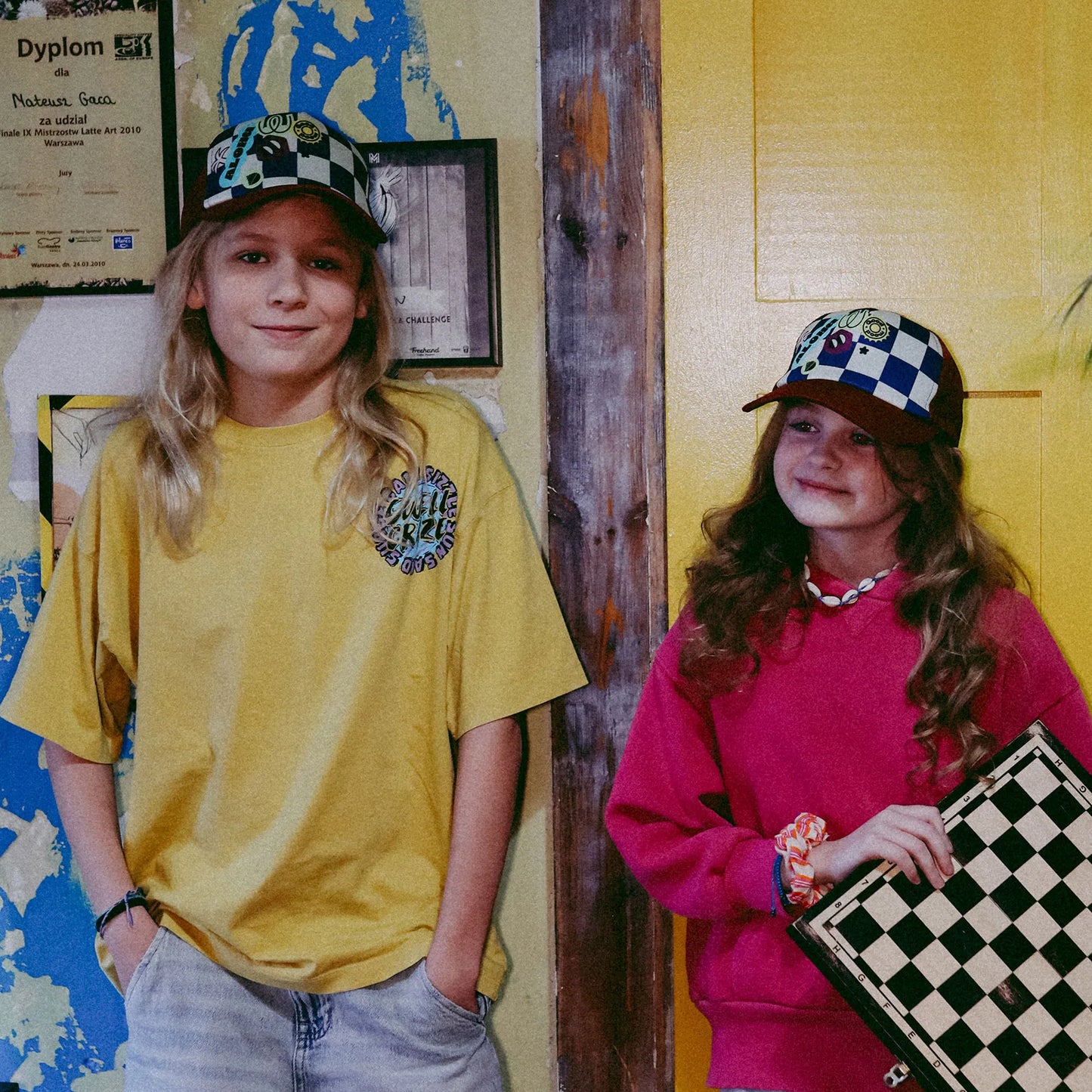 Czapka dziecięca z daszkiem Chessboard Small Kids Cap