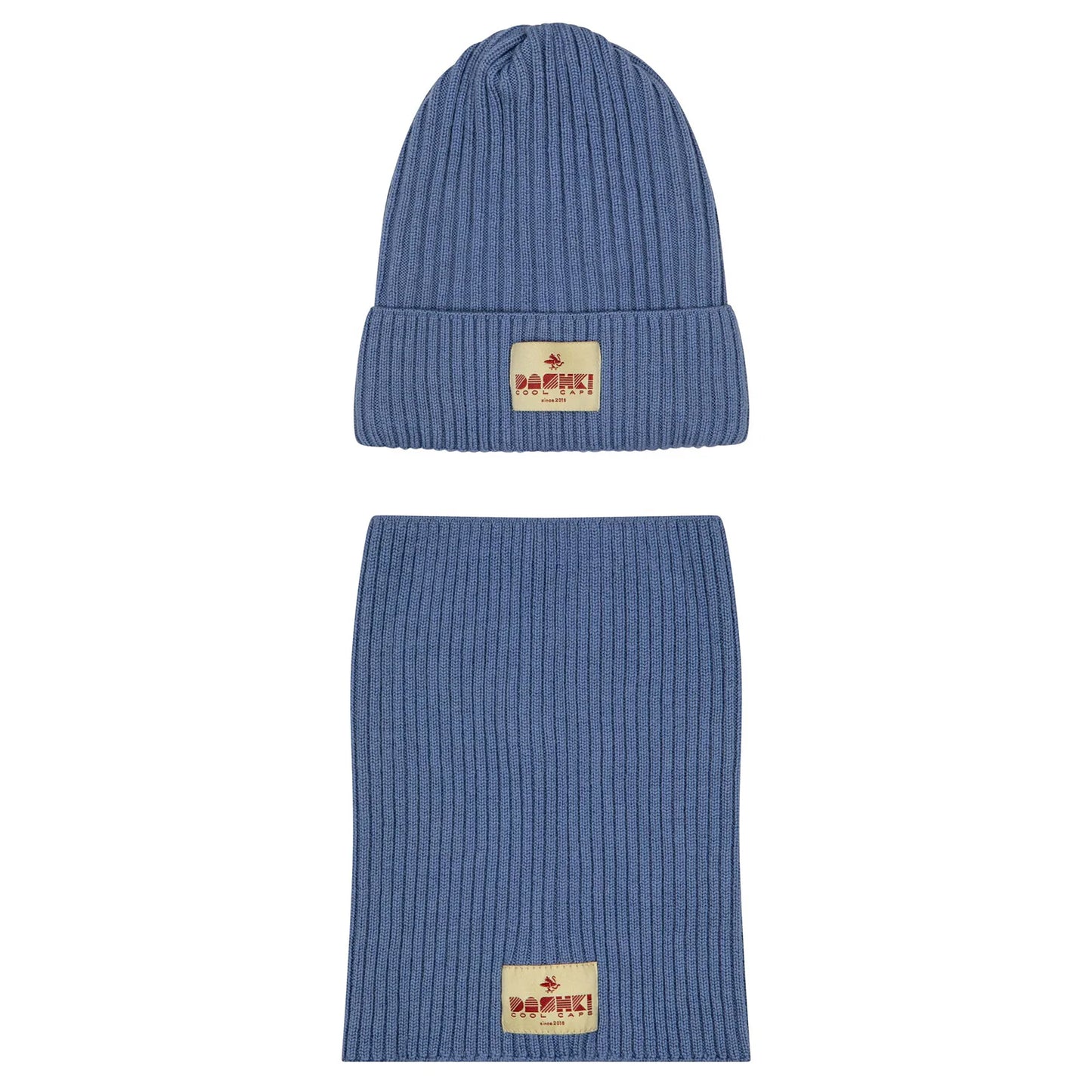 Komplet czapka + komin dla dzieci i młodzieży Merino Crew Blue
