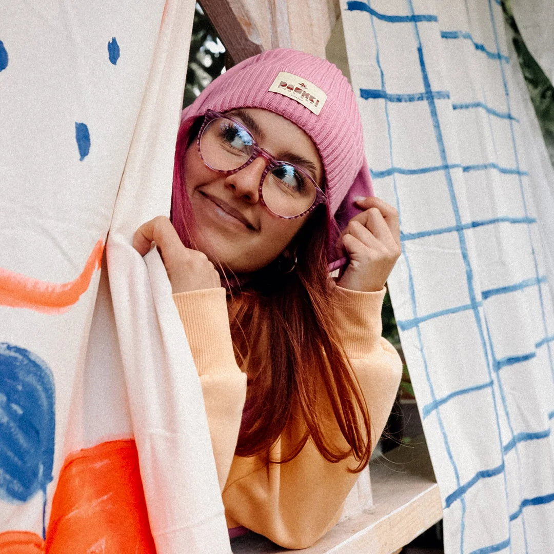Komplet czapka + komin dla dzieci i młodzieży Merino Crew Bubble Gum Pink