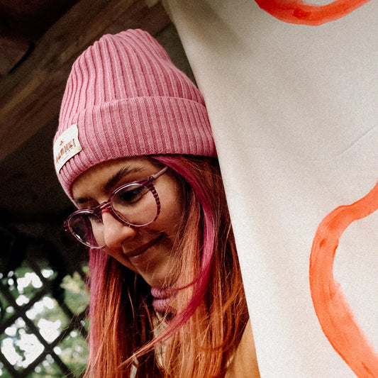Komplet czapka + komin dla dzieci i młodzieży Merino Crew Bubble Gum Pink