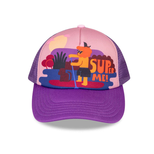 Czapka dziecięca z daszkiem i dodatkowym otworem na kucyk Super Me Pink Yupi Small Kids Cap