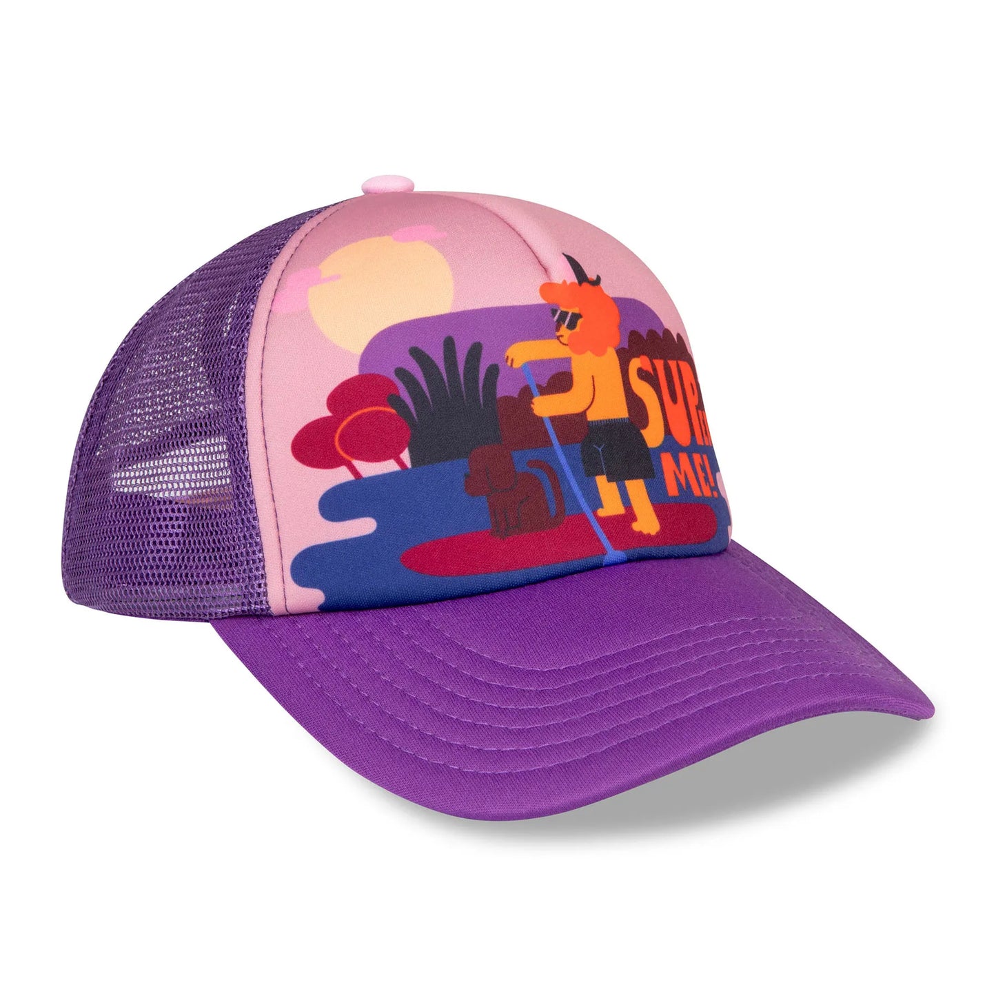 Czapka dziecięca z daszkiem i dodatkowym otworem na kucyk Super Me Pink Yupi Small Kids Cap